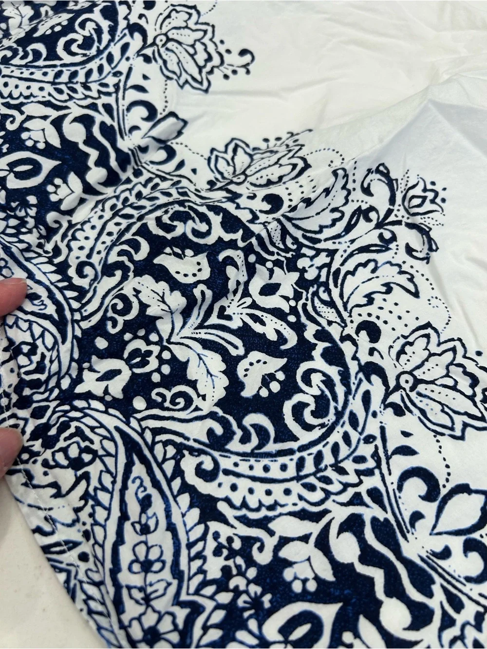 Cacique White Smocked Bodice Tank